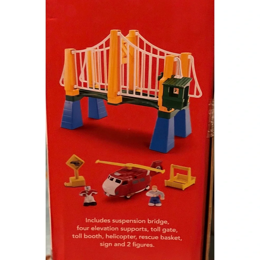 Fisher Price GeoTrax Bridge & Helicopter Toys R Us Exclusive Red Rescue Set